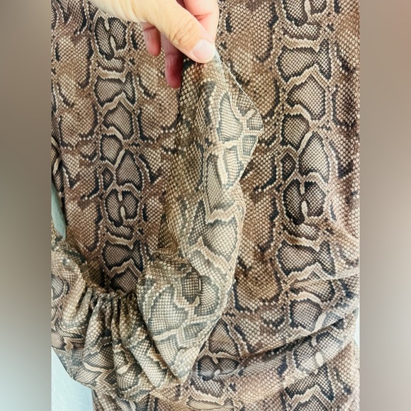 Zara Snake print New Draped Tulle Dress snake print size S NWT - Picture 6 of 8